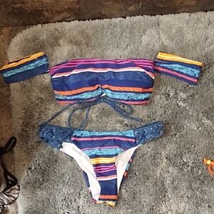 Colorful Striped Bikini Set